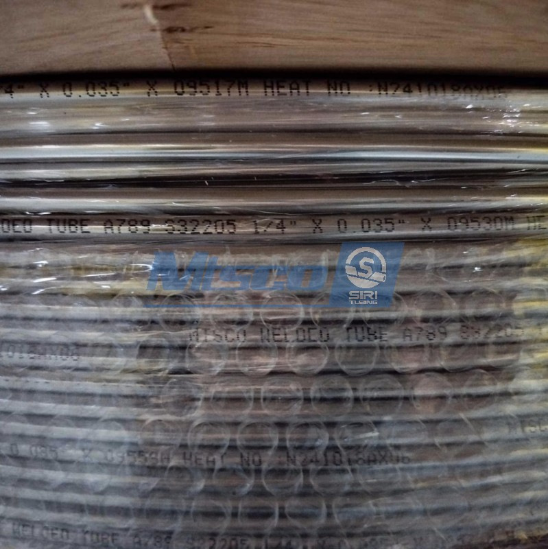 ASTM A789 Super Duplex Steel S32750 Welded Coiled Tube Laser Welding